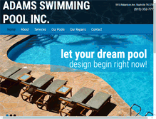 Tablet Screenshot of adamsswimmingpool.com